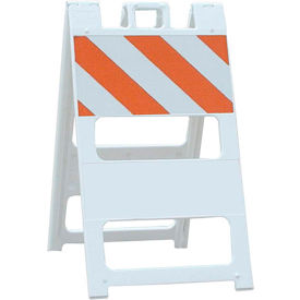Plasticade 100-WT12EG All Plastic Maintenance Free Type I Traffic Barricade White Foldable 100-WT12EG