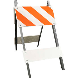 Plasticade 105G-T12HIPB6 Galvanized Steel Leg & Plastic Boards Type I Traffic Barricade 105G-T12HIPB6