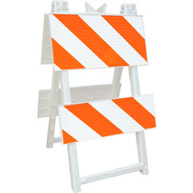 Plasticade Economical Plastic Type II Traffic Barricade Engineer Grade White Foldable 110-WT12B8EG