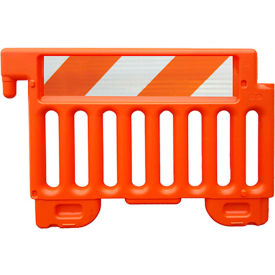 Plasticade Strongwall ADA Compliant Plastic Barricade HIP Striped Sheets 2 Sides Orange CSP-SW38-O-HIPFRHL