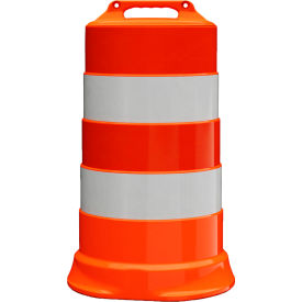 Plasticade Commander Traffic Drum Orange Engineer Grade Sheeting 4 6'' Reflective Stripes HDPE 456-HD-T-08