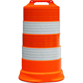 Plasticade Commander Traffic Drum Orange High Intensity Sheeting 4 6'' Reflective Stripes LDPE 456-LD-T-42