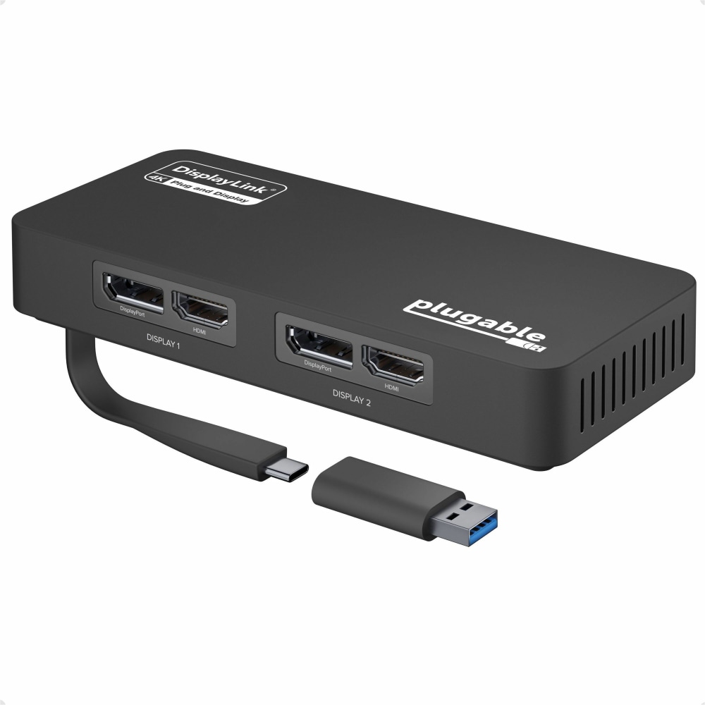 Plugable 4K DisplayPort and HDMI Dual Monitor Adapter for USB 3.0 and USB-C - Compatible with Windows and Mac MPN:USBC-6950U