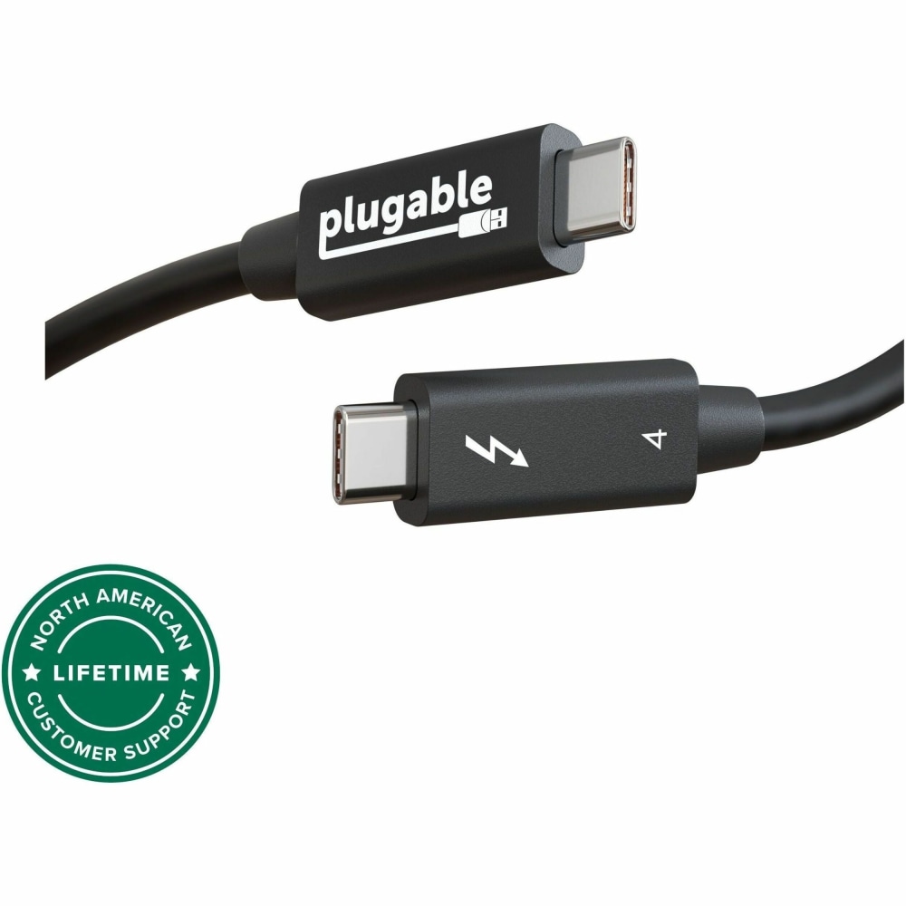 Plugable Thunderbolt 4 Cable [Thunderbolt Certified] - 2M/6.6ft, 100W Charging, Single 8K or Dual 4K Displays, 40Gbps Data Transfer, Driverless MPN:TBT4-40G2M