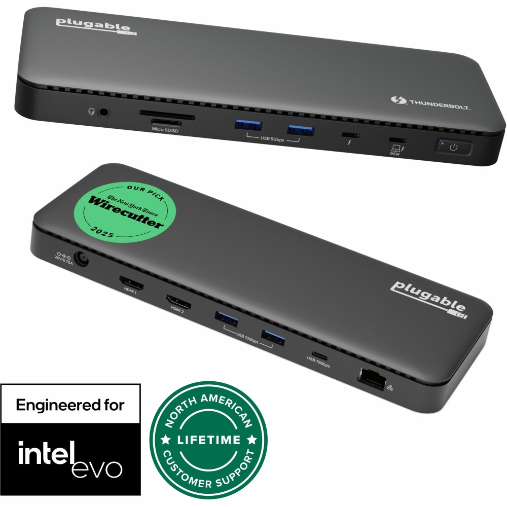Plugable Thunderbolt 4 Dock with 100W Charging, Thunderbolt Certified - Laptop Docking Station Dual Monitor Single 8K or Dual 4K HDMI - TBT4UD5 MPN:TBT4-UD5