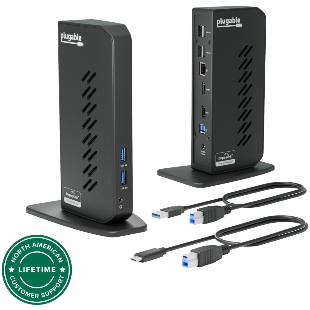 Plugable Dual 1080p HDMI Universal Docking Station for USB-C & USB 3.0 Laptop - 10 Ports, Windows/ChromeOS Plug & Play, macOS Driver Required MPN:UD-3900Z
