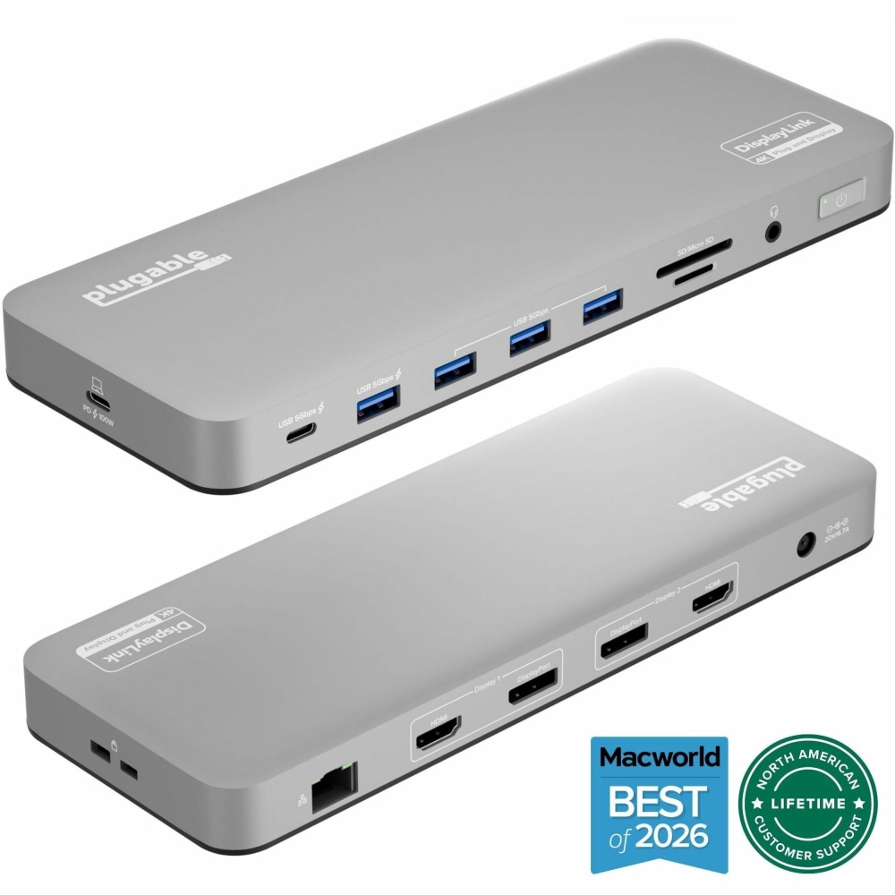 Plugable USB C Laptop Docking Station, Dual Monitor 4K 60Hz - UD6950PDH MPN:UD-6950PDH