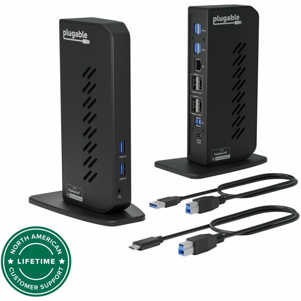 Plugable USB 3.0 and USB-C Dual 4K Display Docking Station with DisplayPort and HDMI - UD6950Z MPN:UD-6950Z