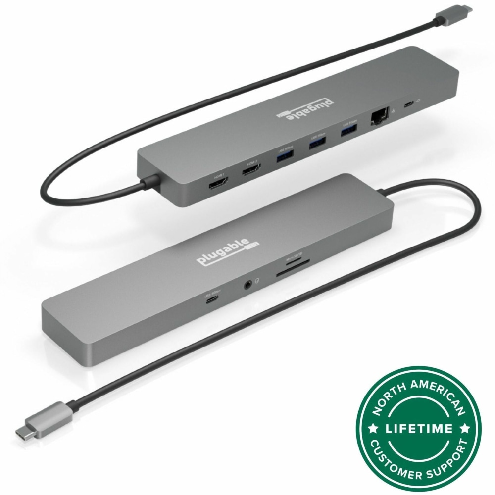 Plugable 11-in-1 USB-C Hub 100W USB-C Pass-through, Laptop Docking Station Dual Monitor with 4K 60Hz HDMI - USBC11IN1E MPN:USBC-11IN1E