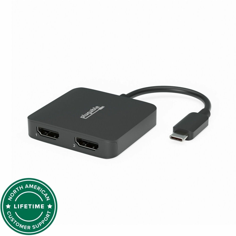 Plugable USB C to HDMI Adapter for Dual Monitors 4K 60Hz, Driverless - USBCMSTH2 MPN:USBC-MSTH2