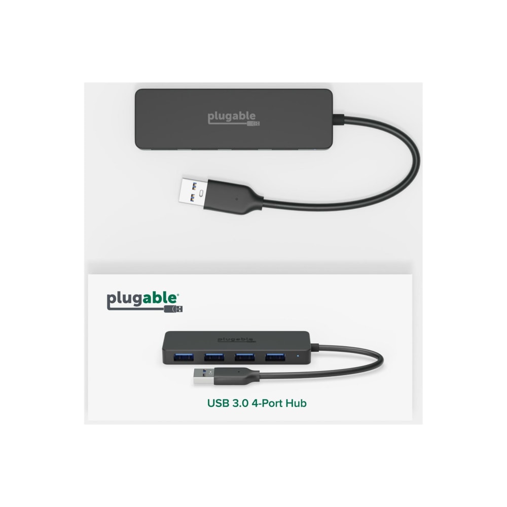 Plugable USB3-HUB4A - Hub - 4 x SuperSpeed USB 3.0 - desktop MPN:USB3-HUB4A