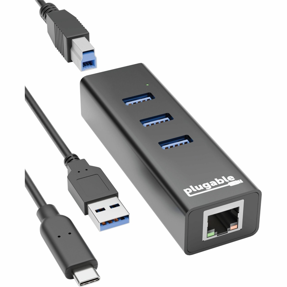 Plugable USB Hub with Ethernet, 3 Ports MPN:USB3-HUB3ME