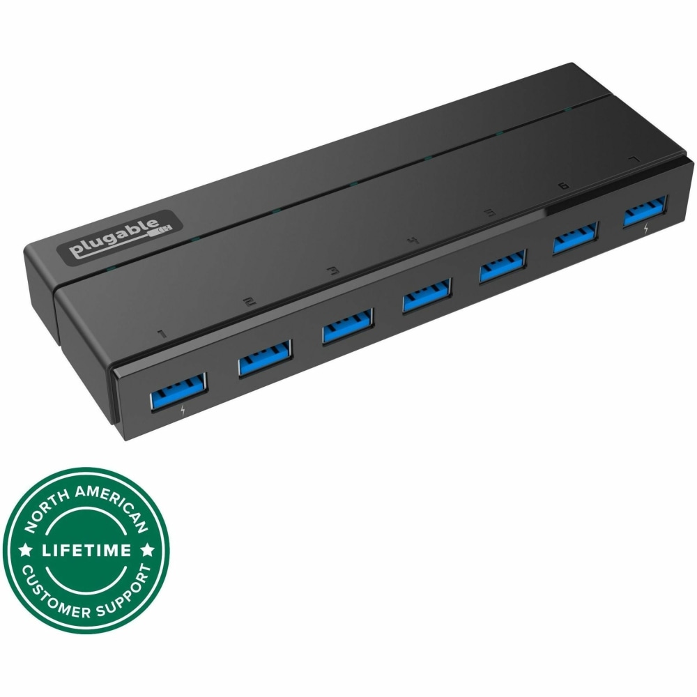 Plugable 7-Port USB 3.0 Hub with 36W Power Adapter - Connect up to seven USB 3.0, 2.0, or 1.1 devices to a single port on any computer, Driverless MPN:USB3-HUB7C