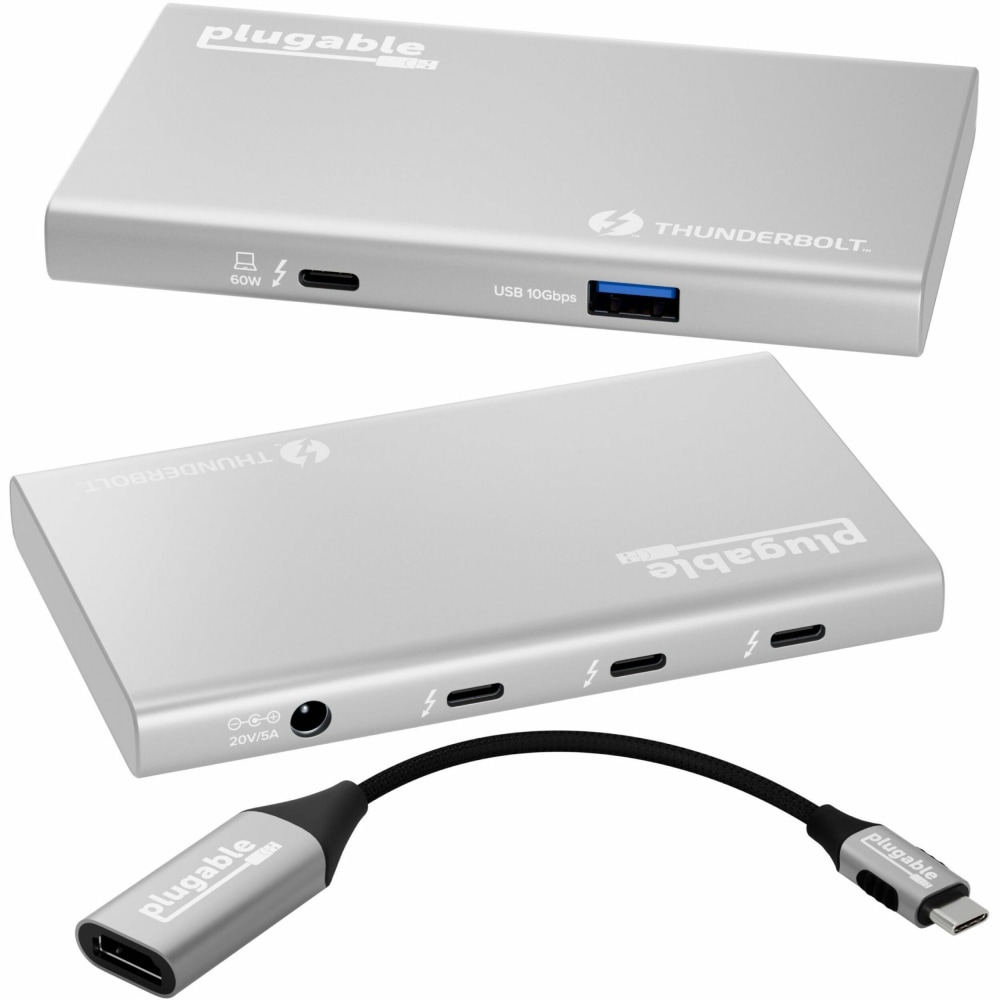 Plugable USB4 Hub 5-in-1 Thunderbolt 4 Hub With 60W Charging, Single 8K Or Dual 4K Display MPN:USB4-HUB3A