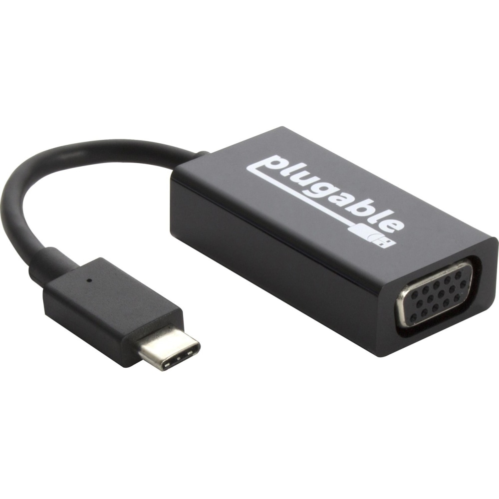 Plugable USB C to VGA Adapter Compatible with 2018 iPad Pro, 2018 MacBook Air, 2018 MacBook Pro, Surface Book 2, Thunderbolt 3 & More - (Support MPN:USBC-VGA