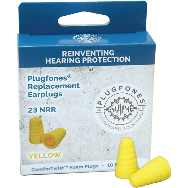 5 1-Pack Pairs Reusable 23 dB Yellow Earplugs with Audio MPN:PRP-FY10