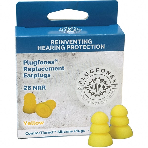 5 1-Pack Pairs Reusable 26 dB Yellow Earplugs with Audio MPN:PRP-SY10