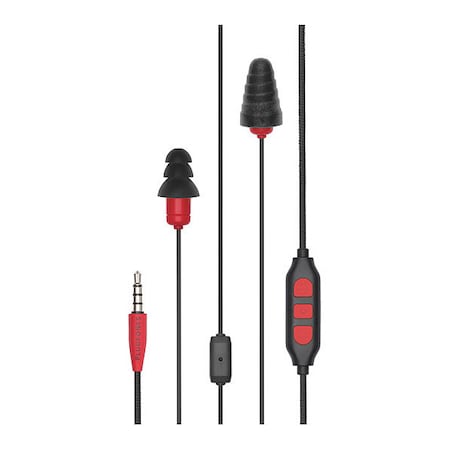 Protector Plus Reusable Ear Plugs, Flanged Shape, 26 dB, Black/Red, 1 PR MPN:PIPP-BR(VL)