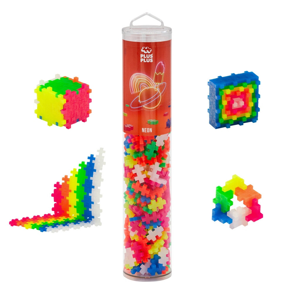 Plus-Plus Building Blocks 240-Piece Tube, Neon MPN:PLL05031