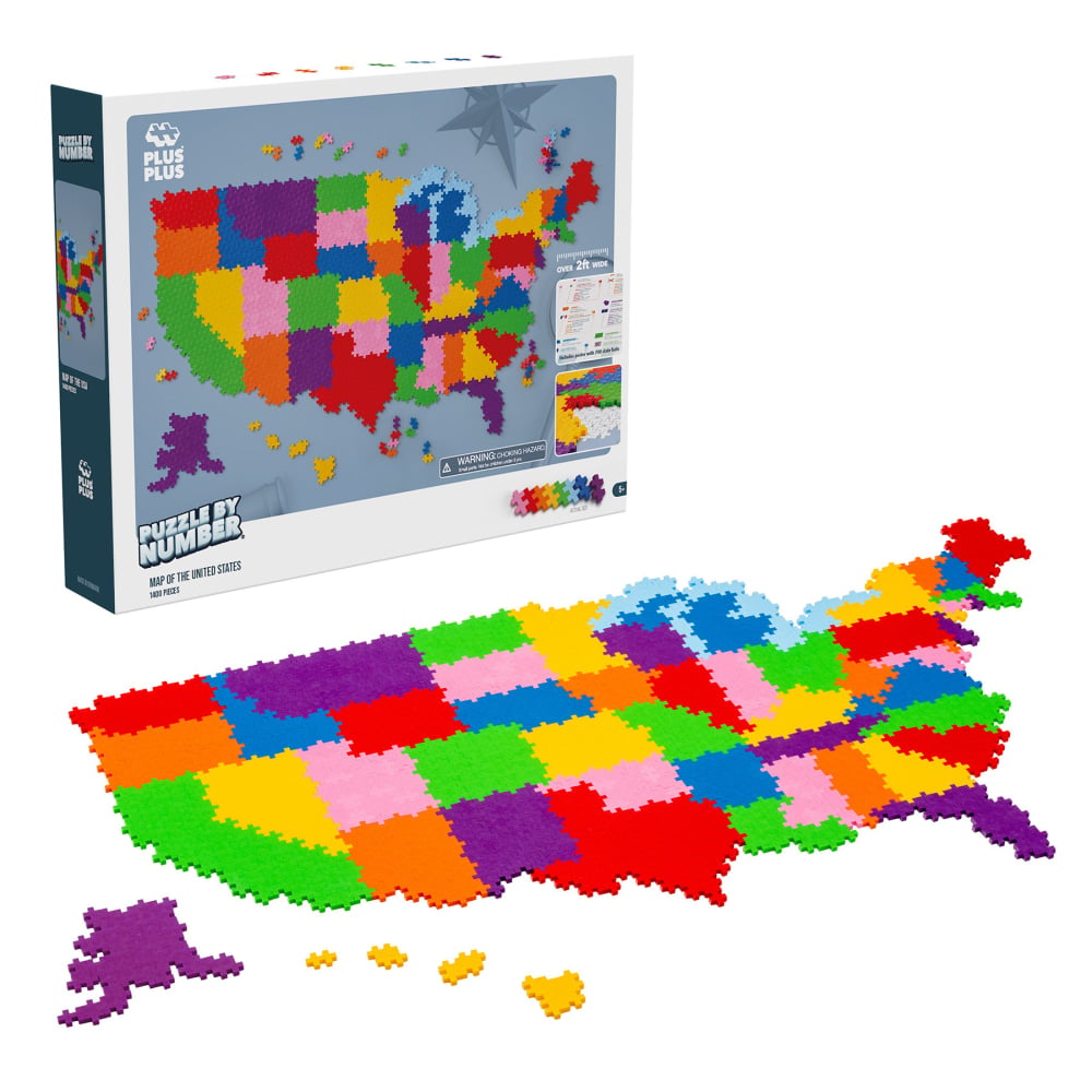 Plus-Plus Puzzle By Number 1400-Piece Map Of the United States MPN:PLL05141