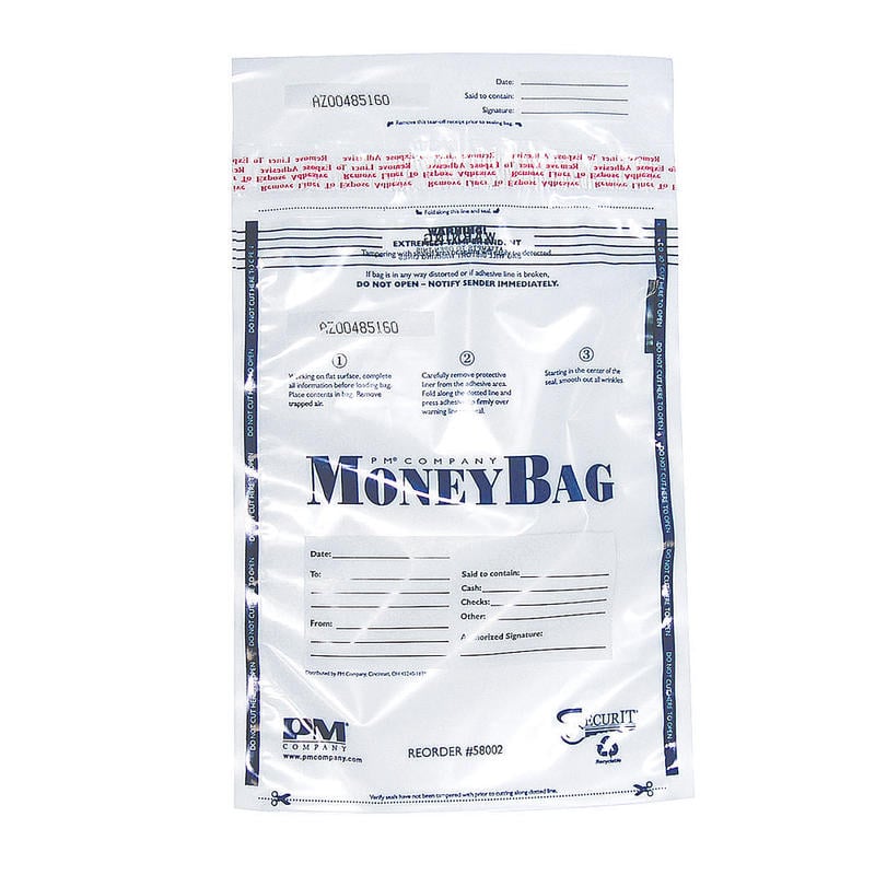 PM Company Clear Disposable Plastic Deposit Bags, 9in x 12in, Pack Of 100 (Min Order Qty 3) MPN:58002