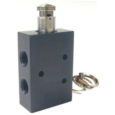 Manual Air Control Valve, Button, Aluminum MPN:AM45-1/8-SR