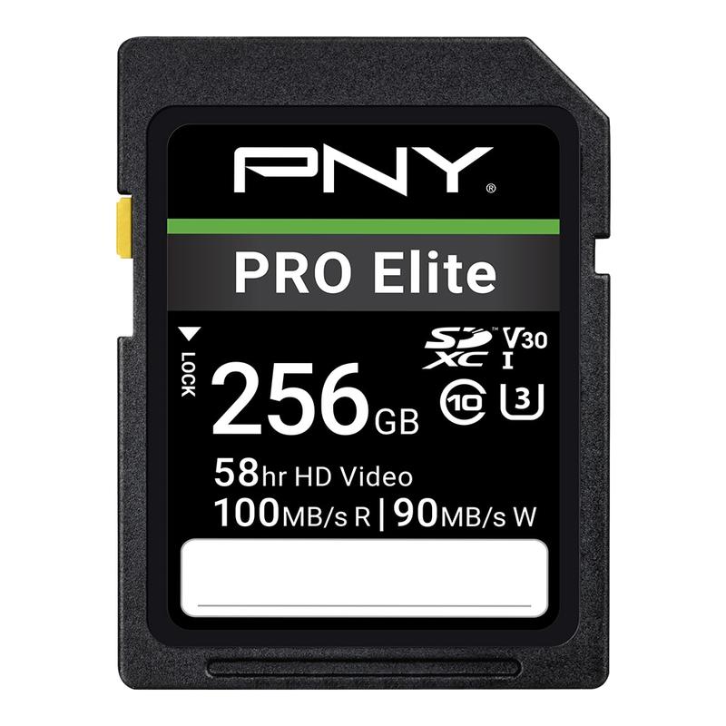 PNY PRO Elite Class 10 U3 V30 SD Flash Memory Card, 256GB MPN:P-SD256V30100PRO-GE