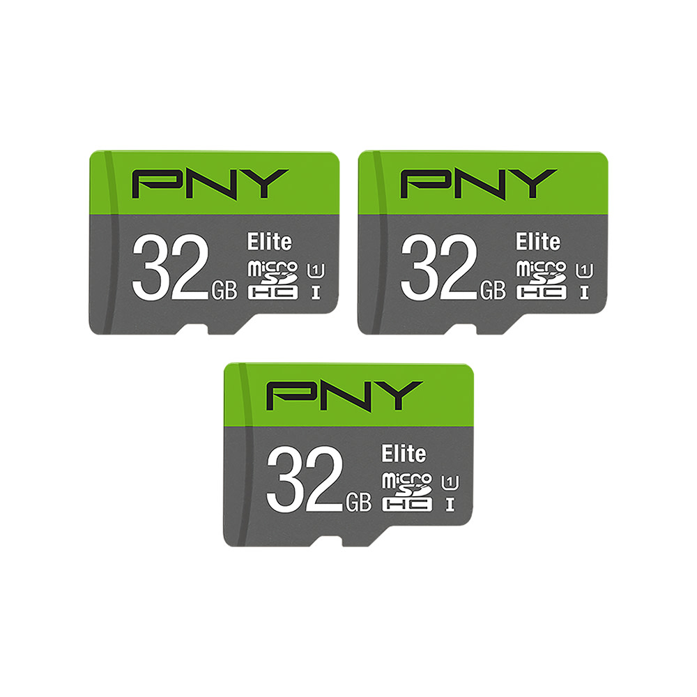 PNY Elite Class 10 U1 microSDHC Flash Memory Cards, 32GB, Pack Of 3 Cards MPN:P-SDU322GX3U1100EL-GE