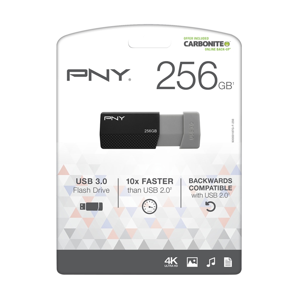 PNY USB 3.0 Flash Drive, 256GB, Black (Min Order Qty 3) MPN:P-FD256ELEDGE-GE