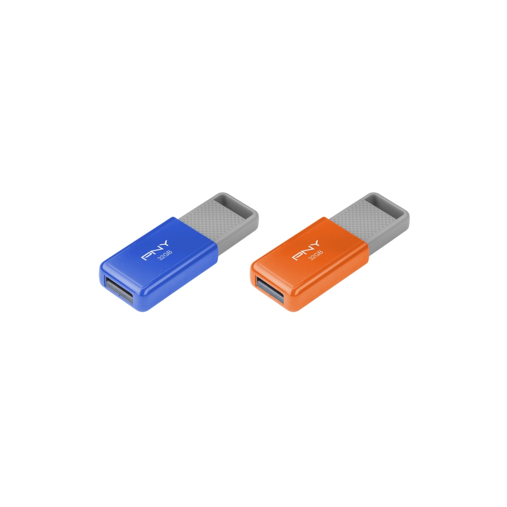 PNY USB 2.0 Flash Drives, 32GB, Assorted, Pack Of 2 (Min Order Qty 5) MPN:P-FD32GX2ODM-GE
