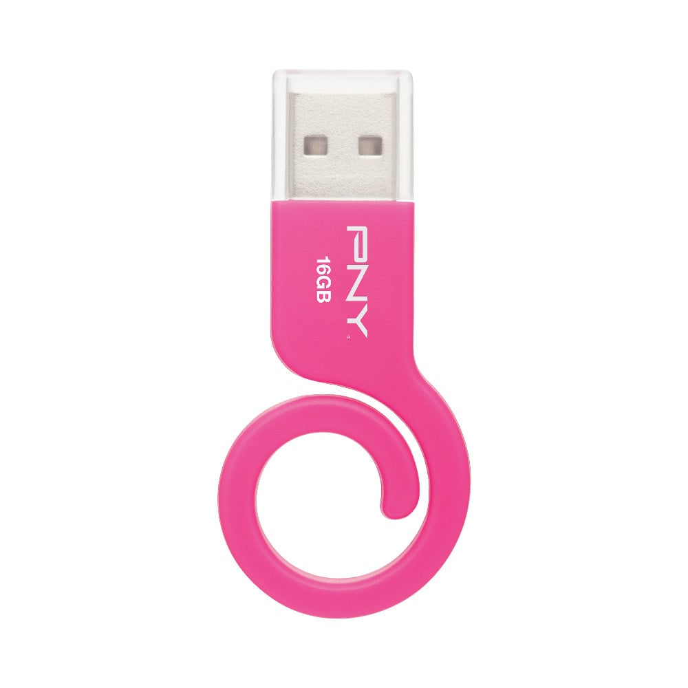 PNY Monkey Tail USB 2.0 Flash Drive, 16GB, Pink (Min Order Qty 14) MPN:P-FDU16GMNKP-GE