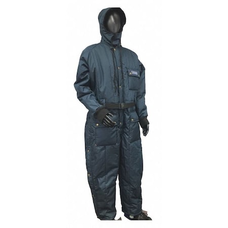Heavy Duty Hooded Coverall -50F 3X-Tall, 430 Denier Nylon Oxford Urethane-Coated Shell, Navy MPN:22020NT