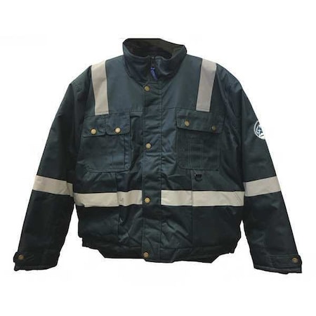 Men's Coat, Nylon and Waterproof, Zipper and Snap, Navy, L MPN:34020R-L