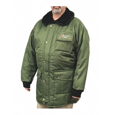 Coat, 840 Denier Coated Nylon, YKK Zipper, Green, 2XL MPN:34029G-2XL