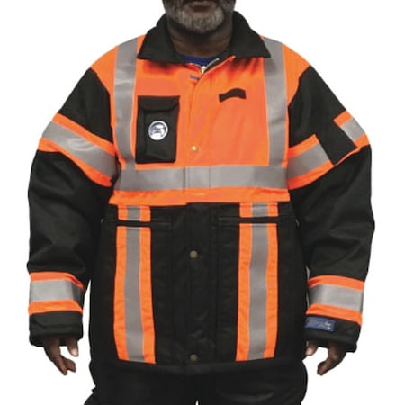 Hi-Vis Jacket, Nylon, Hi-Viz Orange, M MPN:401H-O-M