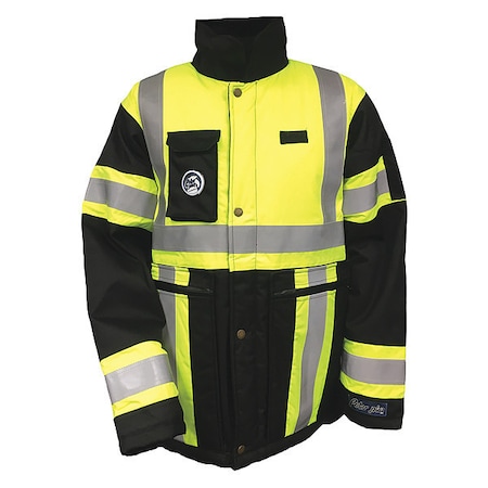 Hi-Vis Jacket, Nylon, Hi-Viz Yellow, 4XL MPN:401HI-4XL