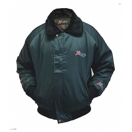 Jacket, 420 Denier Coated Nylon, YKK Zippers with Storm Flaps, Navy, L MPN:FW006-LRG