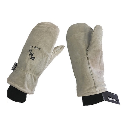 Cold Protection Mittens, Cowhide Leather Palm, Thinsulate Lining, White, L MPN:GL-5-26-FF