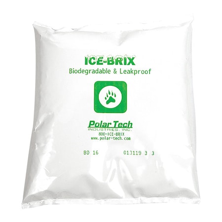Ice-Brix Poly Pouch, Reuseable, Biodegradable, Leakproof, 16 oz., PK8 MPN:BD 16