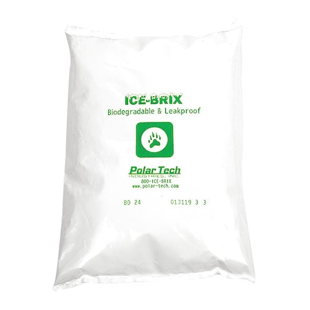 Ice-Brix Poly Pouch, Reuseable, Biodegradable, Leakproof, 24 oz., PK6 MPN:BD 24