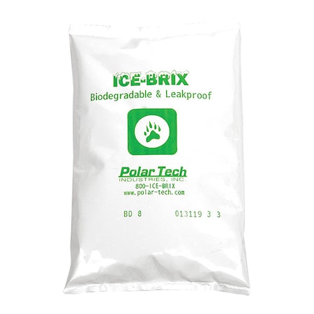 Ice-Brix Poly Pouch, Reuseable, Biodegradable, Leakproof, 8 oz., PK18 MPN:BD 8