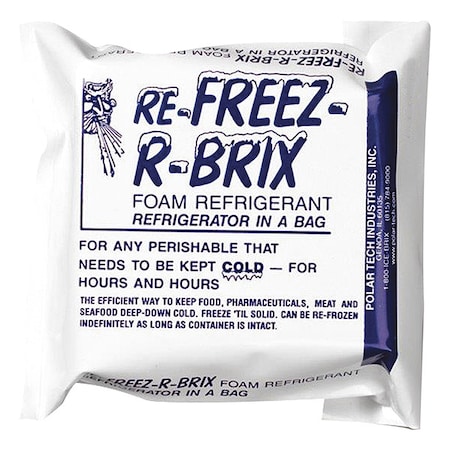 Freezer Pack, White/Blue, Foam Refrigerant Impregnated With Aqueous Solution, 6 PK MPN:RB 15