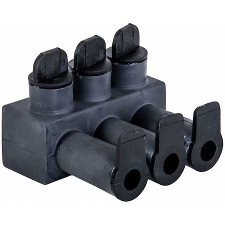 Wire Connector, 3 Port, Black, Santoprene Insulation MPN:ISPB2/0-3B