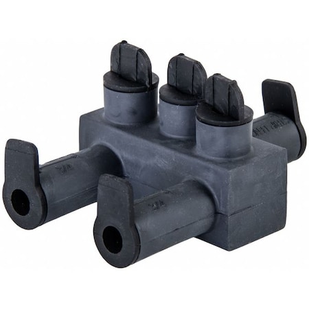 Wire Connector, 2 Port, Black, Santoprene Insulation MPN:ISPBO2/0B