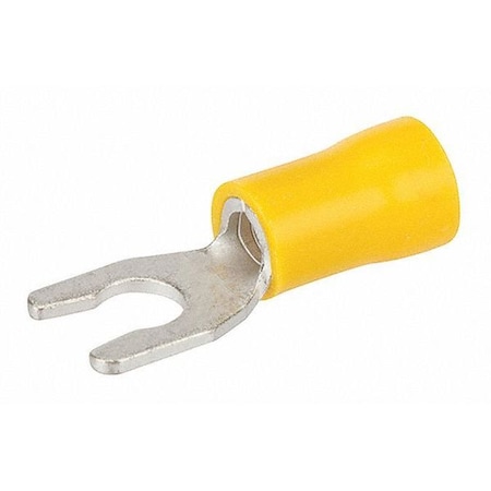 Fork Terminal, #10 Stud Size, 10 AWG, 300 V, Vinyl Insulated, Yellow MPN:S12-10V-L