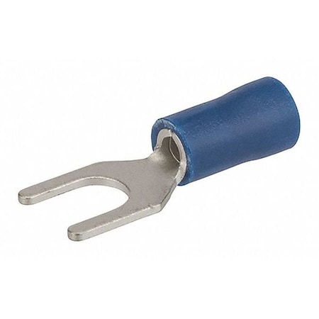 Fork Terminal, #10 Stud Size, 14 AWG, 300 V, Vinyl Insulated, Blue MPN:S16-10V