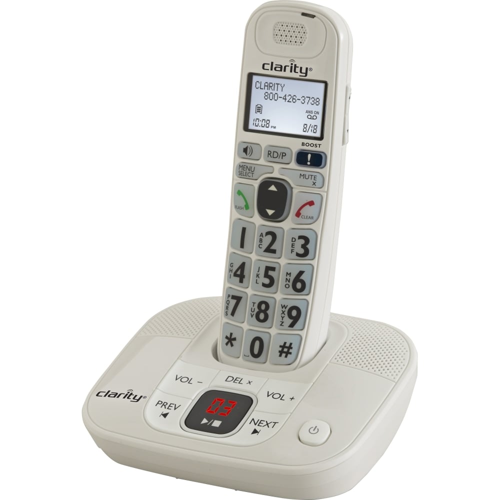 Clarity D712 DECT 6.0 1.90 GHz Cordless Phone - 1 x Phone Line - Speakerphone - Answering Machine - Hearing Aid Compatible MPN:53712