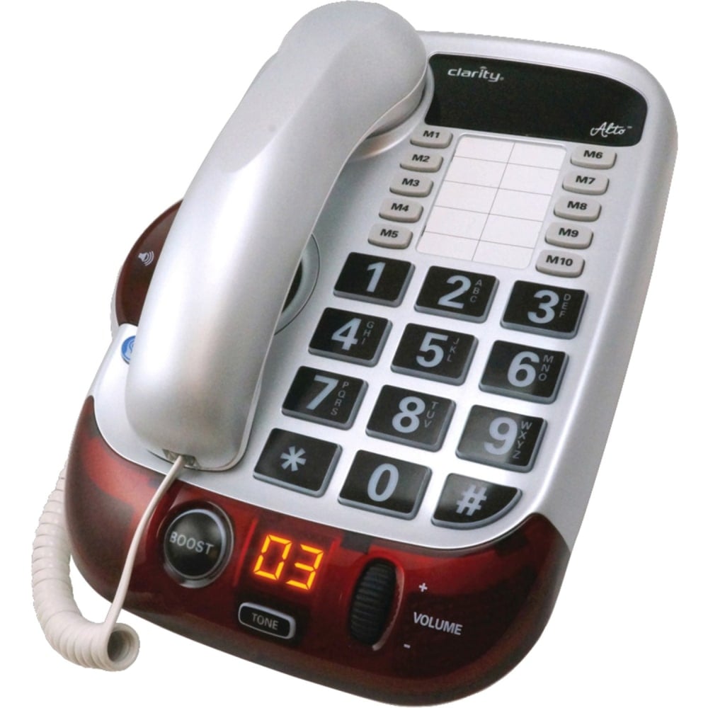 Clarity Alto Standard Phone - 1 x Phone Line - Speakerphone - Hearing Aid Compatible MPN:54005.001
