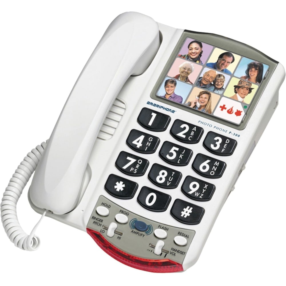 Clarity Amplified Photo Phone, 1-Line, White/Black MPN:P-300