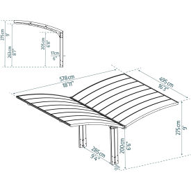 Palram - Canopia Arizona Breeze Double Carport Wing-Style Gray/Solar Gray HG9102